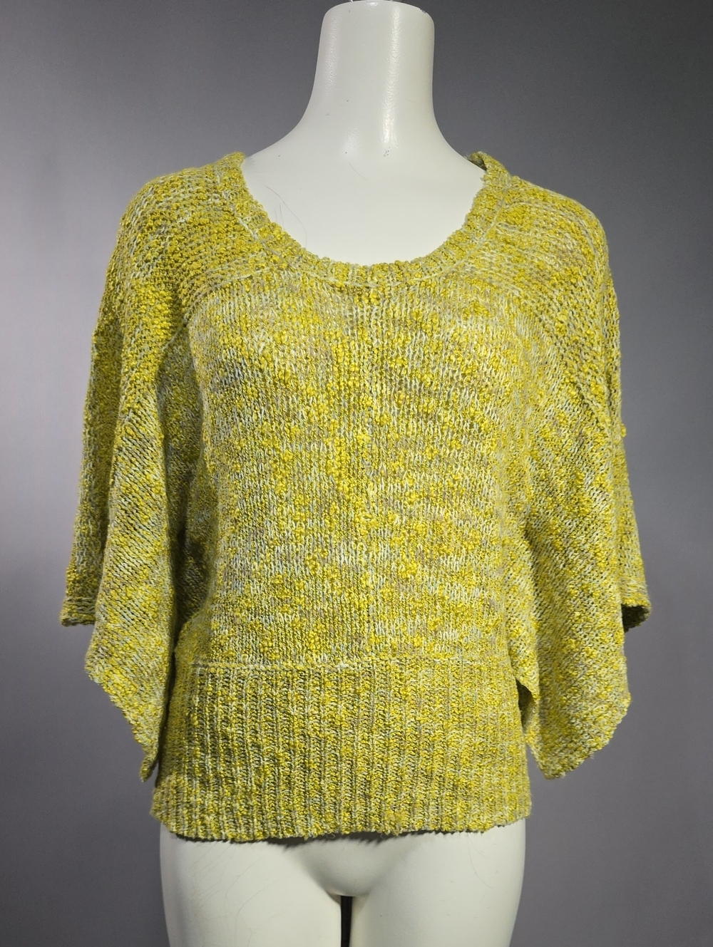 Vertigo Paris Yellow Marled Scoop-Neck Knit Sweater R12